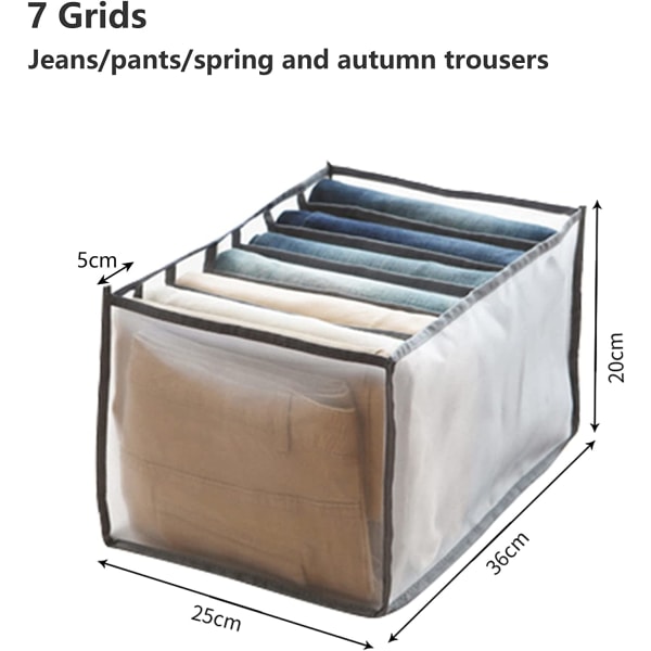 Förvaringsbox för jeanskläder med 2, hopfällbar organizer