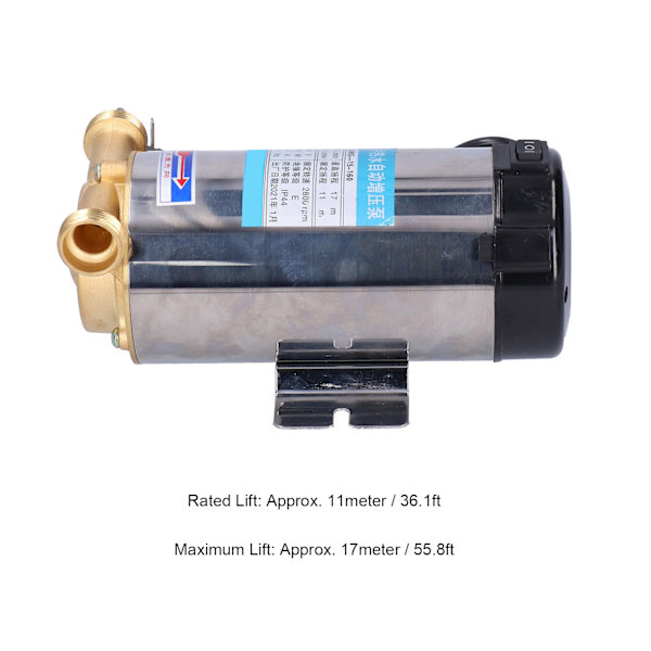 Boosterpump Gult Justering Automatisk Kallt och Varmt Vatten Boost 160W AU-kontakt AC220V