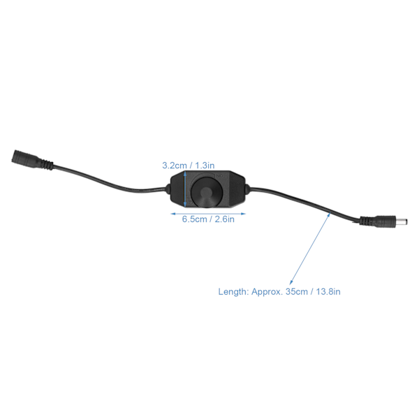 4 st 12V LED-ljusstyrka dimmerlampa steglös dimmerknapp regulator tillbehör svart