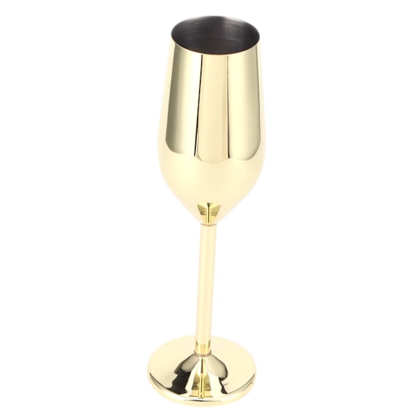 Champagneglas i rostfritt stål, elegant design, okrossbara champagneflöjter för användning inomhus och utomhus, perfekt present till champagneälskare, 200 ml, guld