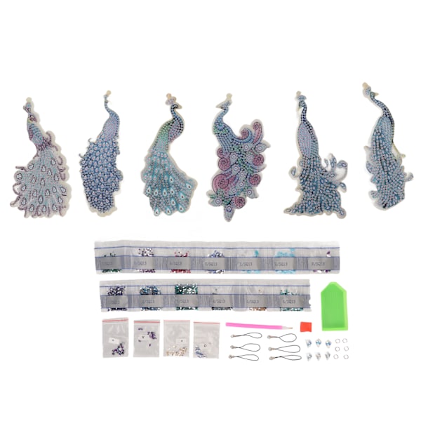 5D Påfågel bokmärke Rhinestones Målningsset Professionellt Utsökt DIY Bokmärke Kit för Hantverksälskare Vuxna Barn