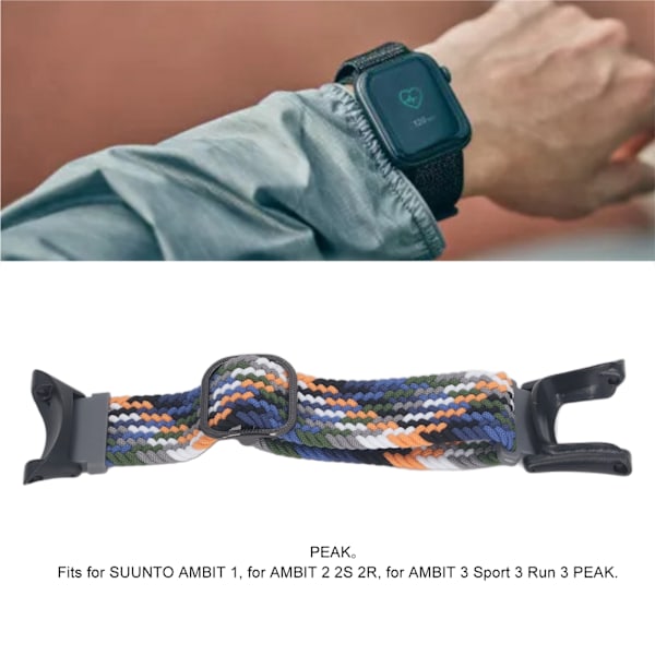 Nylonvävd Klockarmband Justerbar DIY Installation Vävd Klockrem Unisex Flätad Ersättningsarmband för Suunto Ambit Denim