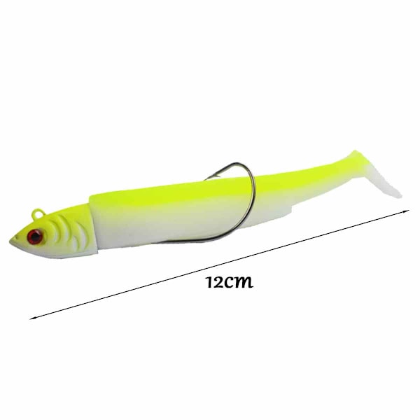 2 st Havsfiske Fiskhuvuden Krok Fiskekrok T-svans Mjuk Simuleringsfisk Minnow Bete