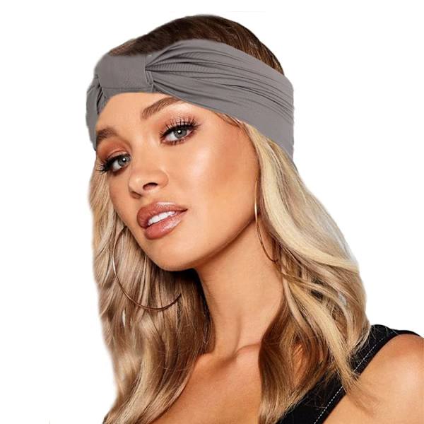 Sport Yoga Elastisk Bandana Hårband Knutade Hårband Yoga Sport Huvudomslag Bred Elastisk Huvudduk för Kvinnor och Flickor (4-pack)