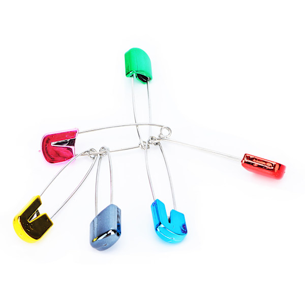 Assorterade färgade blöjnålar Säkerhetslåsande tygblöja Nappy sy stickning tyg nålar (slumpmässig färg) 6st 1#