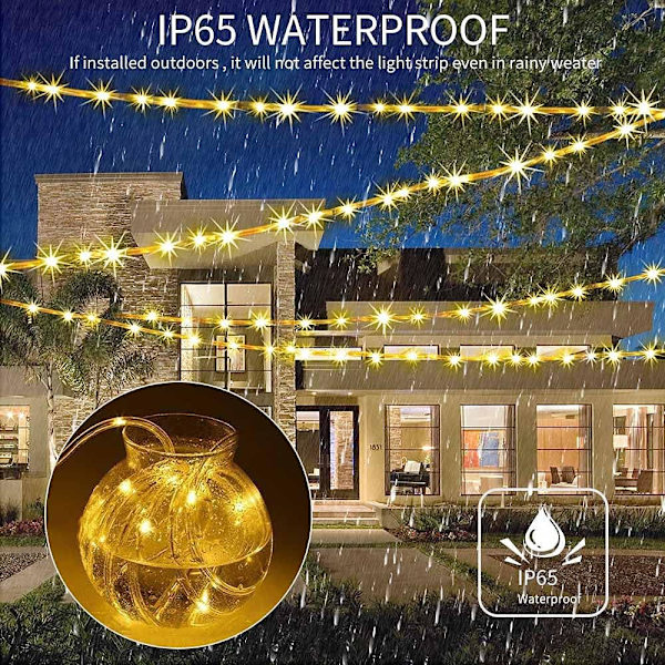 Solcellsbelysning med repform 10m 100 LED-lampor IP65 Vattentät Utomhus LED Koppar Fairy String Tube Ljus för Fest Trädgård Gräsmatta Hem Bröllop Jul Semesterträd