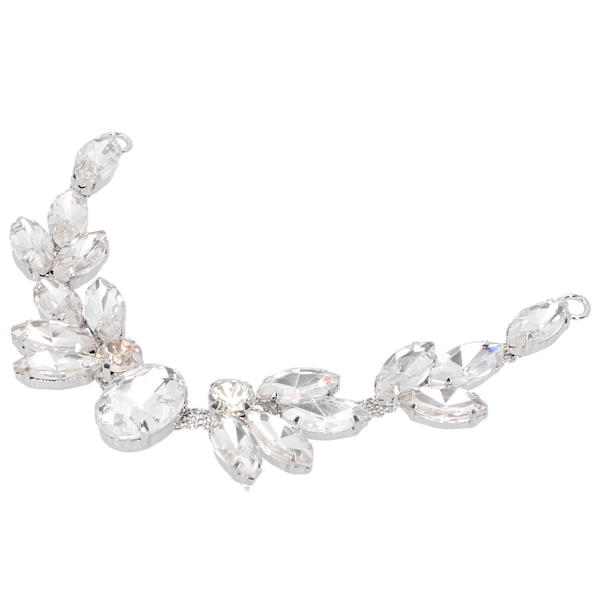 2 st Marquise Diamant Klolkedja Trim Glas Kvinnors Kläder Tillbehör DIY Sömnad Dekor Hantverk 2x17cm Oval