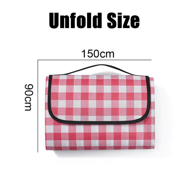 Bärbar picknickfilt Extra Large Outdoor Sandproof Waterpro red square 90*150cm