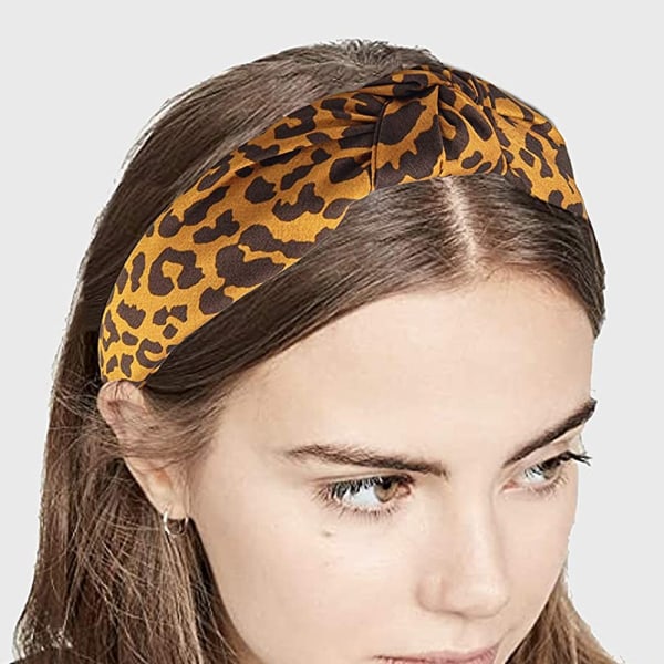 Pannband Gepard Pannband för kvinnor, Leopard knuten orange