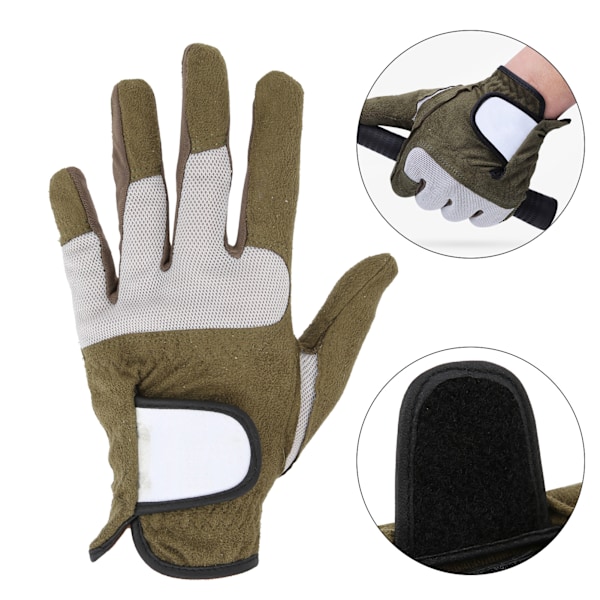 Män Golfhandskar Vänster Hand Mikrofiber Svett Absorberande Mjuk Andas Golfhandskar Armégrön 25#