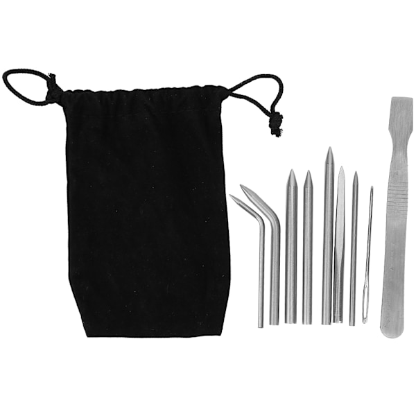 9PCS Rostfritt Stål Paraply Rep Nål Armband Stickning Sömnad Set DIY Tillbehör