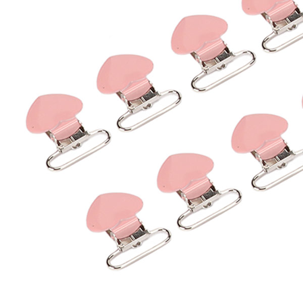 30 st hängselklämmor rosa 25 mm robusta galvaniserad metall lättviktsspacifierklämmor för sömnad hantverk DIY