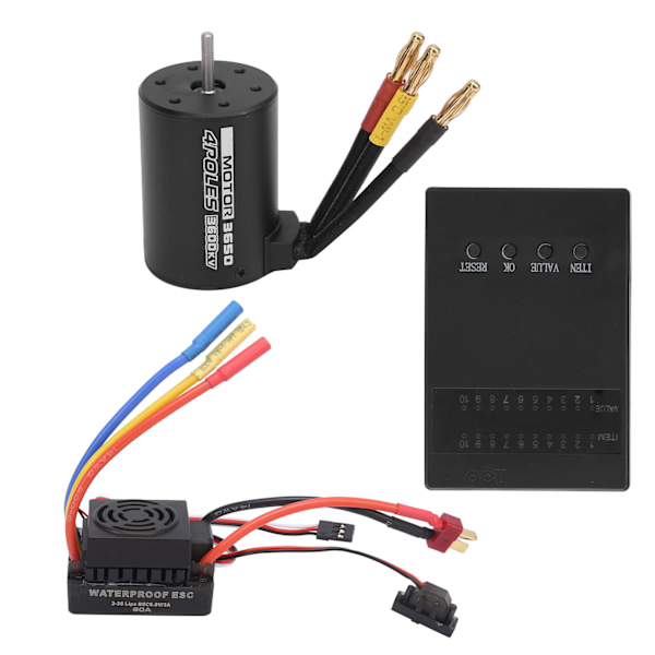 3650 3600KV Borstlös Motor 60A T ESC Programmer Card Combo Set för 1/8 1/10 RC Bildelar