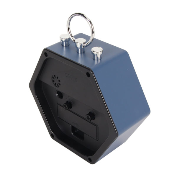 Larmklocka Multifunktion Tyst Metallhölje Polygon Mini Larmklocka för Sängbord Sovrum Kök Kontor Blå