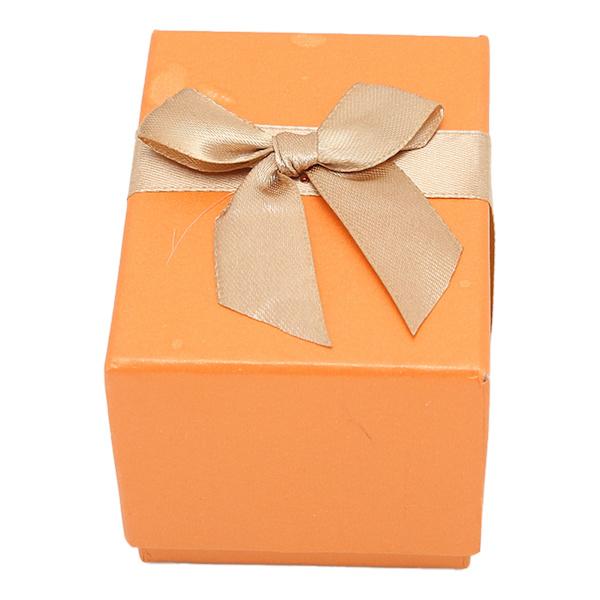 Klockförvaringslåda med rosett, klockfodral, presentask för klockor till jul, årsdag, födelsedag, orange
