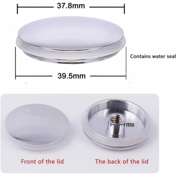 3 st tvättställ avlopp ventil diskbänk propp avlopp propp badkar propp för avlopp diameter 38mm tvättställ och badkar, silver