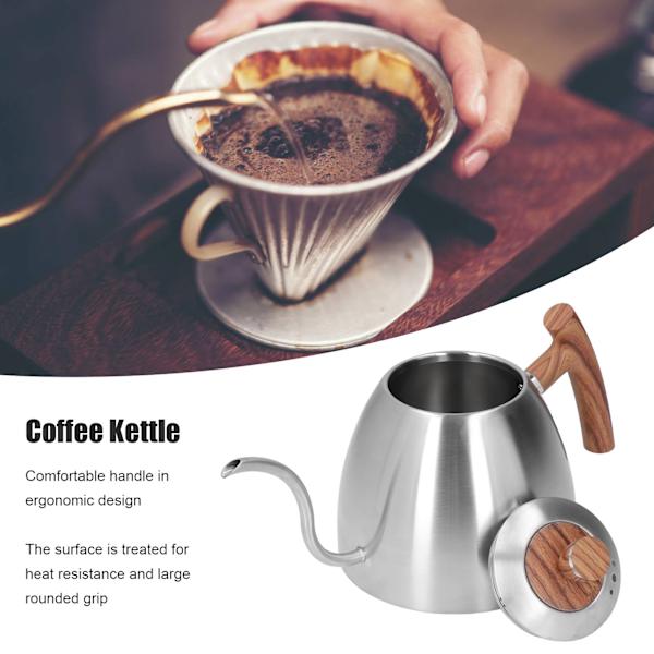 Häll över vattenkokare 800 ml Hållbar Rostfri Stål Bakelit Handtag Ergonomisk Design Svanhals Pip Kaffe Vattenkokare