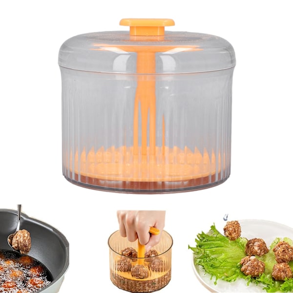 Köttbullsmaskin Manuell 5 Bollar Pressform Maskin Kök Extruderad Köttbullstillverkningsverktyg Orange
