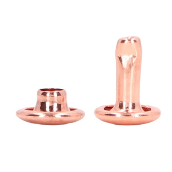 100 set dubbelsidiga nitar 7x8mm järnläder nitar DIY runda nitar för kläder väskor skobox roséguld