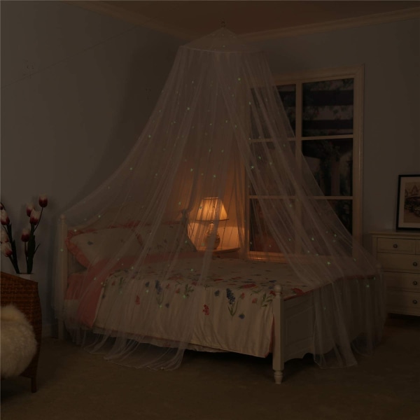 Glow in the Dark Canopy med Fluorescent Stars Cot Bed Canopy