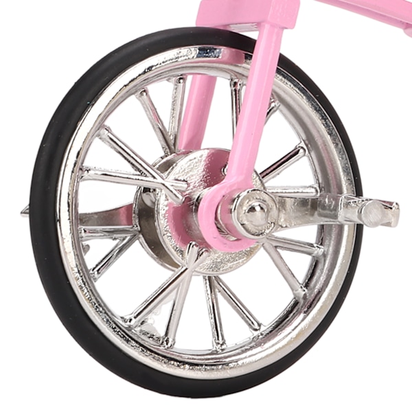 Rosa Look Leksak Tricykel Modell Simulerad Design Tricykel Prydnad Slitstark Legering DIY Leksak Tricykel Prydnad för Samla