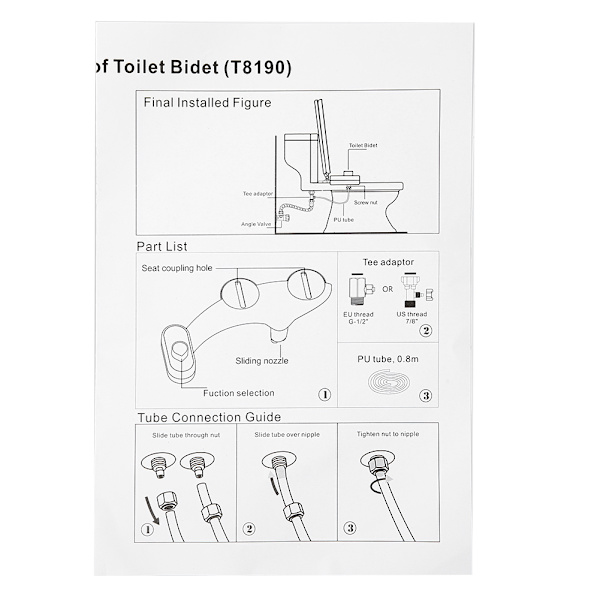 Icke-elektrisk bidésdusch Toalettstolssitsfäste Mekanisk kroppsrengöring Butt Flusher Ultratunn(EU )