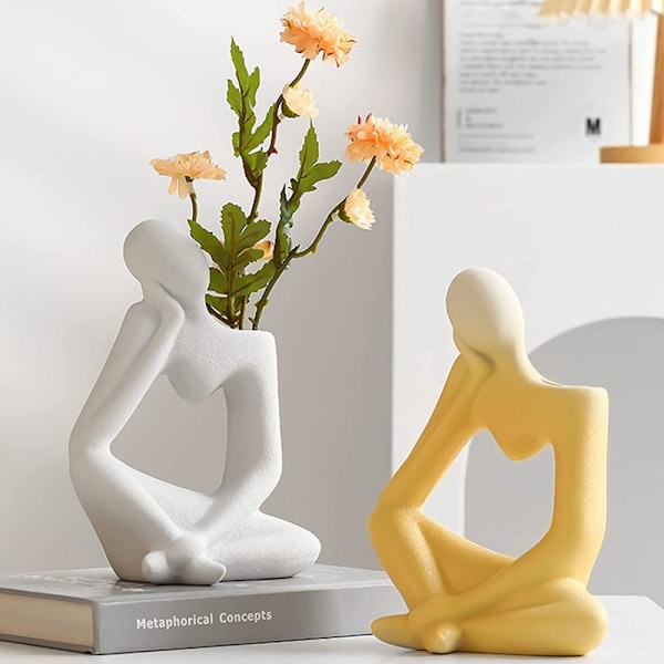 Elegant keramisk blomvas, modern unik design för heminredning, premiumkvalitet keramik säkerställer hållbarhet och konstnärlig atmosfär för bröllop