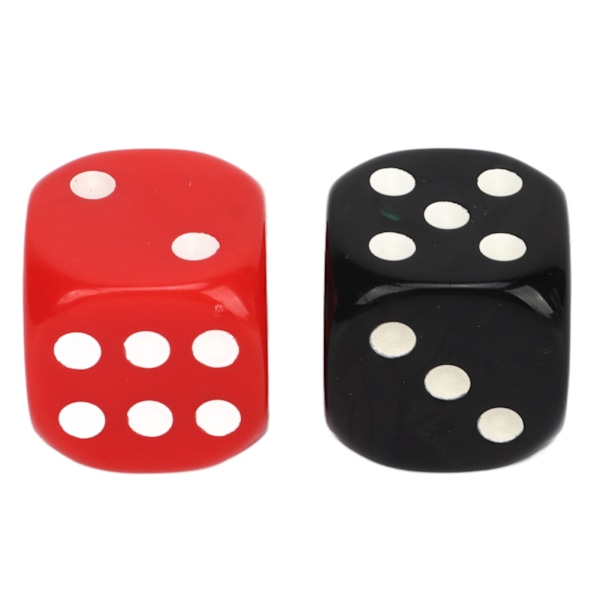 20PCS 6-sidig tärningsspel set säkert vattentätt svart rött bordsspel tärning för klubb bar fest