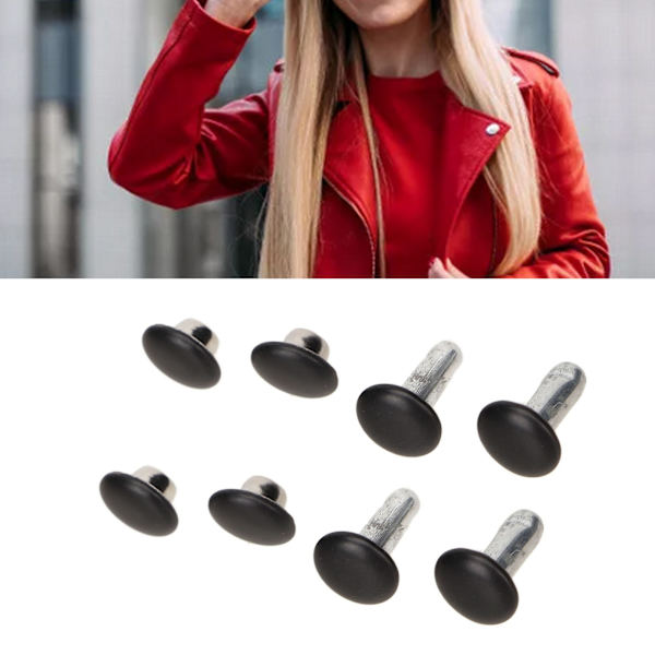 500 set lädernit 6x8mm pläteringsprocess rostskydd hög hårdhet järn dubbelsidiga nitar för hattväskor matt svart