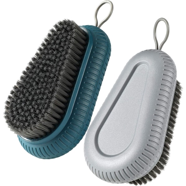 2 stycken skrubbor Multi-Purpose Heavy Duty Scrub Brush Soft Scrubbing Brush Set för tvättkläder skor, badrum, dusch, handfat, golv