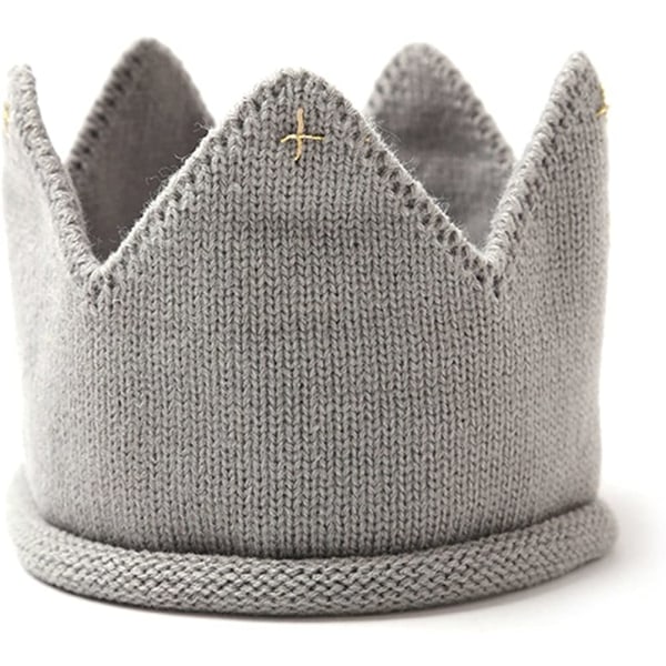 Baby födelsedag krona pannband hatt krona stickad hatt huvudbonad