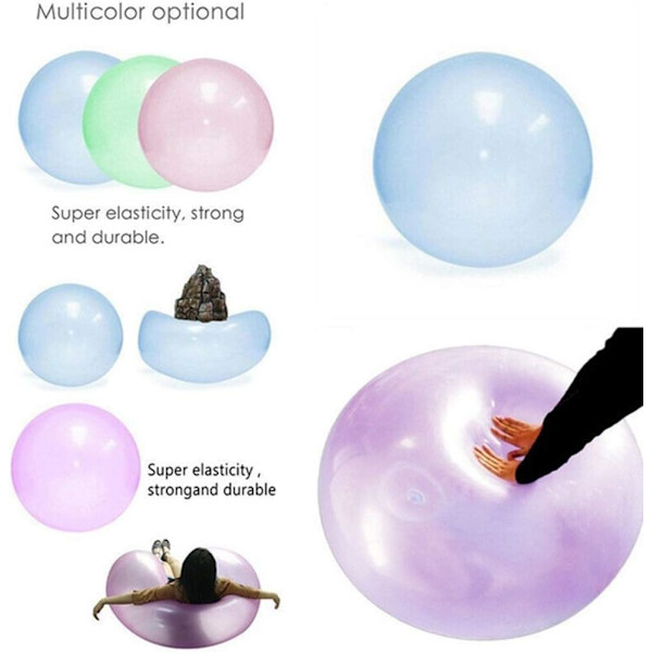 Vattenballong, bubbelbollleksak, bubbelballong, bubbelboll vattenfylld interaktiv, mjuk gummiball, bubbelboll uppblåsbar för sommarstrand,
