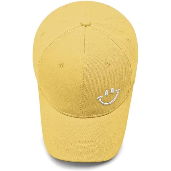 1 Pack Smiley Bomull Baseball Caps Justerbar Låg Profil Ostrukturerad Pappahattar Dam Herr