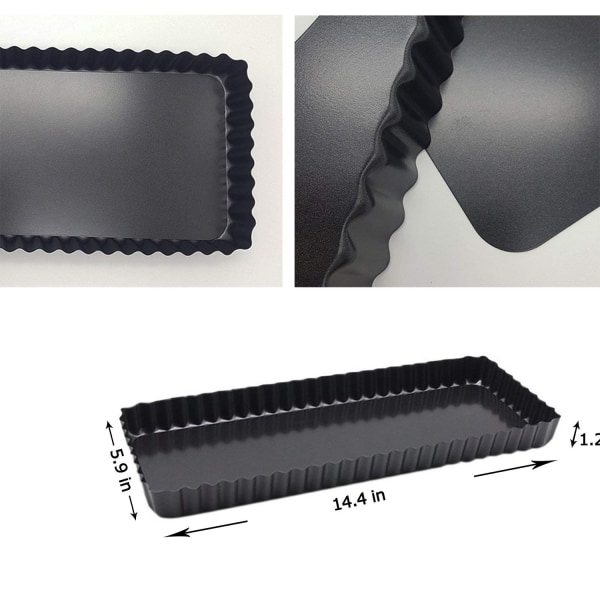 14,4 tum löstagbar botten non-stick rektangulär tårta panna - 14,4\" x 5,9\" x 1,2\"