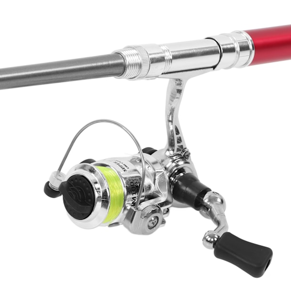 Bärbar Mini Pen Forma Fiske Spö Stång Fick Retractable Fiske Spö med Rulle Hjul Röd