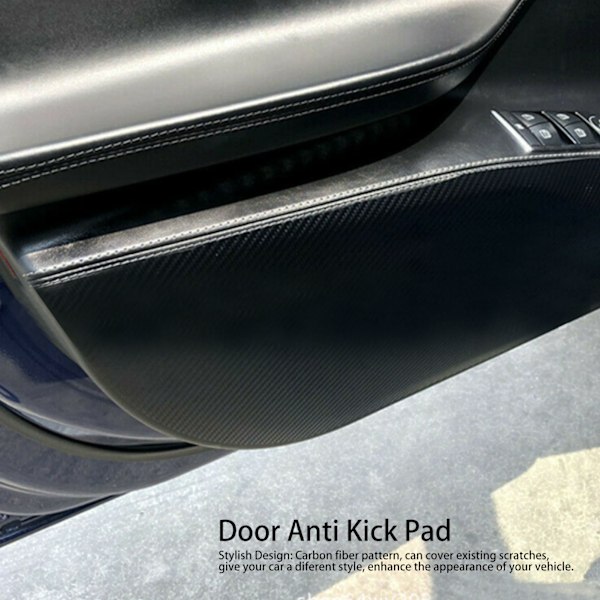 4 st/set Kolfiber Dörr Anti-Kick Pad Dekal Skyddande Dekaler Ersättning för Tesla Model 3