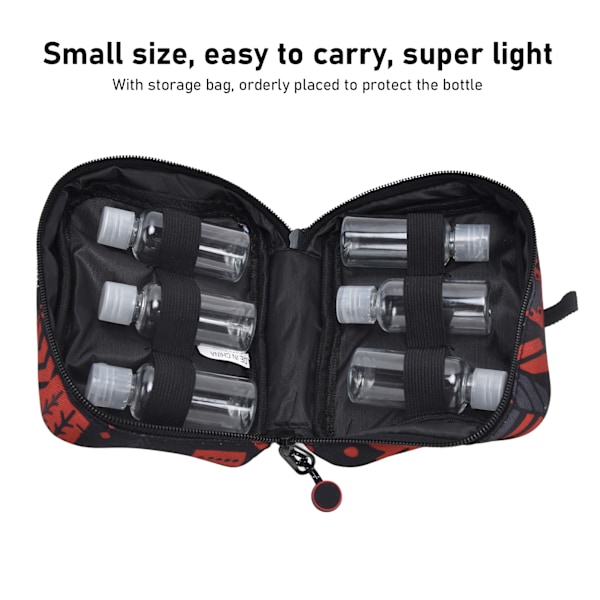 6-pack Camping Kryddburkar Mini Bärbar Transparent Kryddburk Kit med Förvaringsväska för Kök Camping Resor