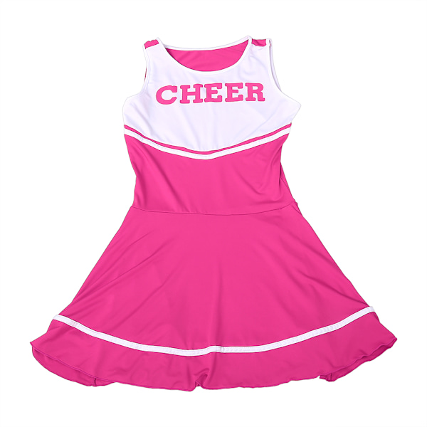Sexig Cheerleader-dräkt för gymnasiet, Cheerleading Fancy Dress (Rosrosa)