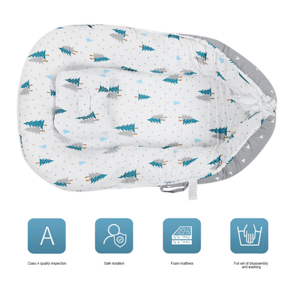 Baby Lounger Bärbar Fällbar Baby Nest Säng Sleeper Mjuk Nyfödd Säng Bassinet Madrass (#3 50*85)