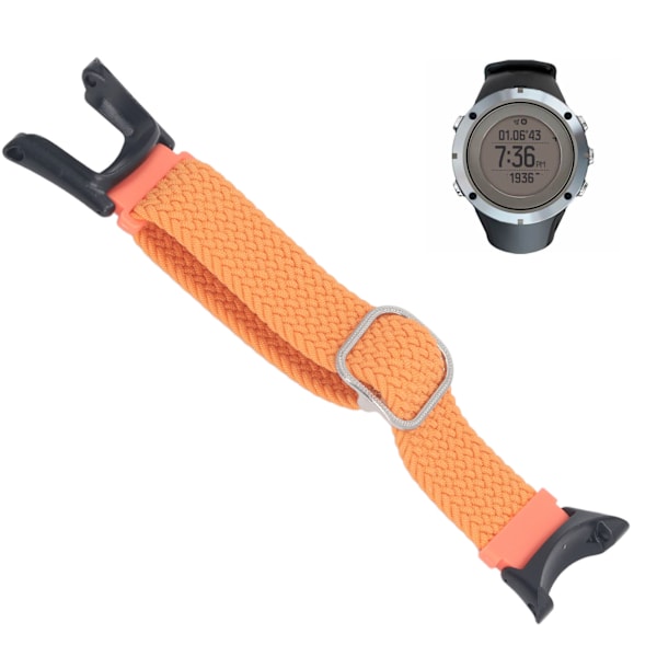 Vävd Nylon Klockarmband Tvättbart Justerbar Storlek Snabbkoppling Klockarmband för Suunto Ambit 1 2 2S 2R 3 Sport 3 Peak Orange