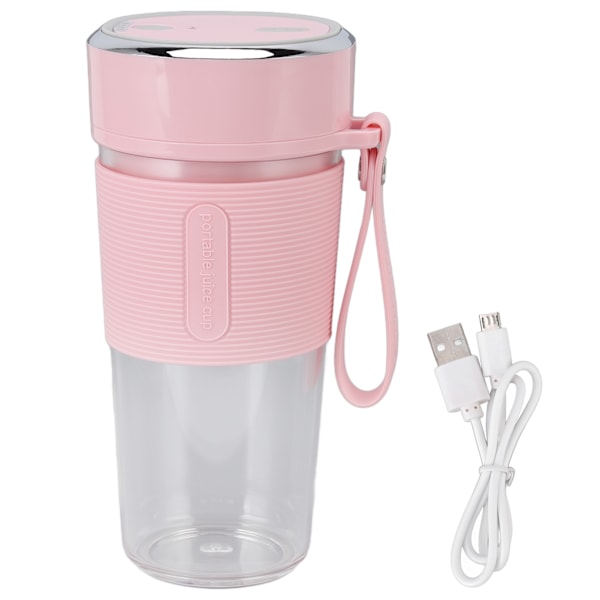 Elektrisk Blender med USB-Laddning, BPA-Fri, En-Delad Tätning, SUS304 Rostfritt Stål Blad, Vattentät, Individuell Blender, Rosa