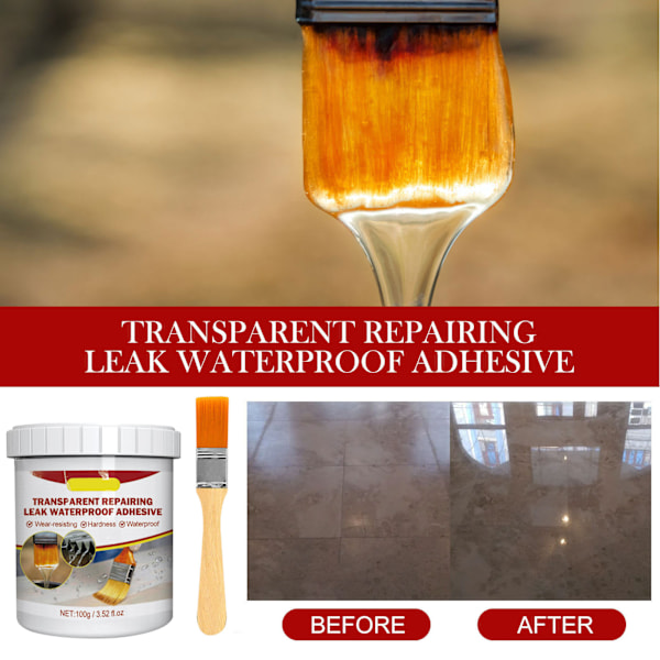 Transparent Vattentät Beläggning Agent Läckagesäker Isolerande Rebrushed Blank Sealant för Golv