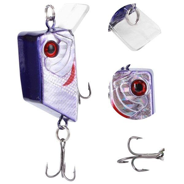 3PCS Unik Kvadratisk Form Mini Lockbete Konstgjord Simulering Livsliknande Bete Fiskeutrustning2#