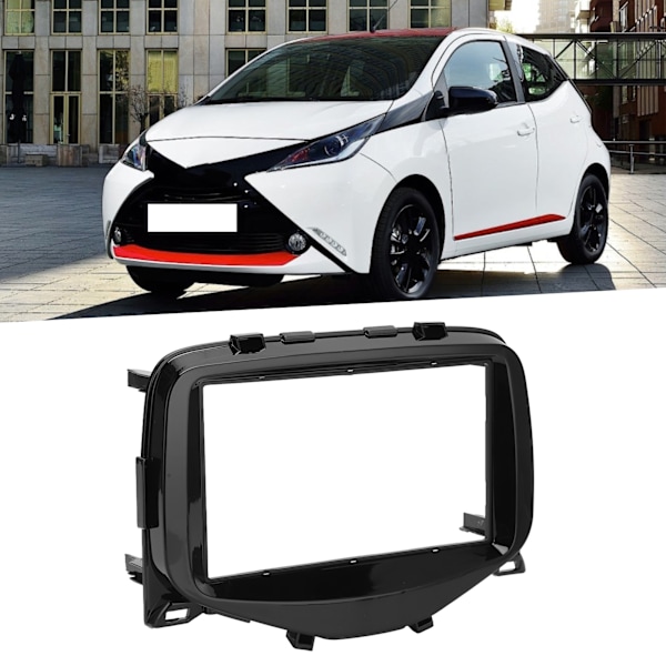 2DIN Bilradio Fascia Trim Central Control Instrumentbräda Panel Ersättning för AYGO 2014‑2015