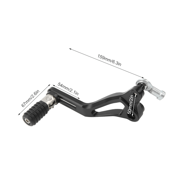 Växelspak Pedal CNC Aluminium Justerbar Vikbar Tåspetsväxelpedal för Ninja 400 Z400 Svart