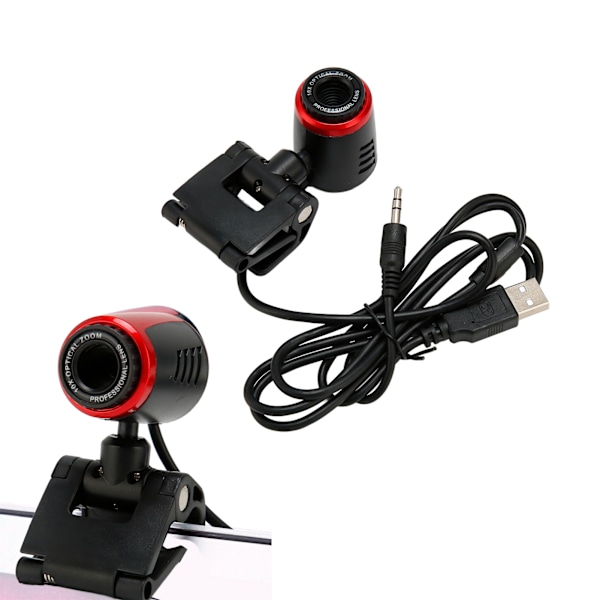 USB2.0 med mikrofon HD webbkamera webbkamera 360 grader för dator PC bärbar dator för Skype / MSN