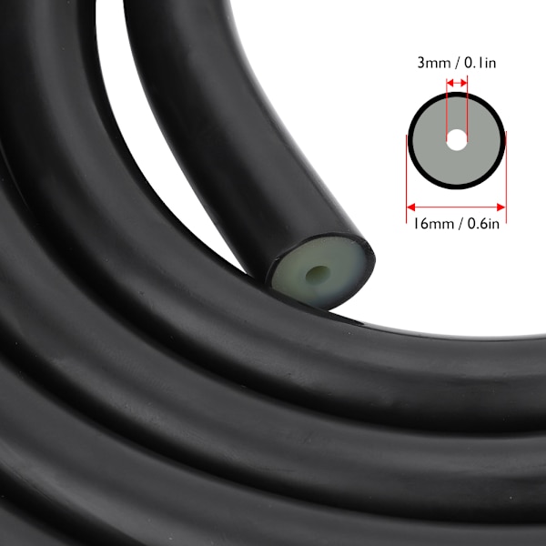 3 * 16MM Harpun Gummiband Slunga Spjutfiske Dykrör Latex Slang (3 Meter)
