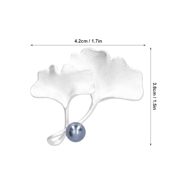 Brosch Pin Metall Frostad Ginkgo Blad Mönster Kavajslag Knapp Rock Märken Fest Corsage TillbehörSilver