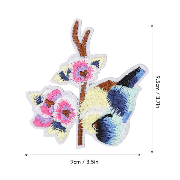 10 st sy på lappar fågel blomma stil ljusa färger enkla att använda broderi applikation för kläder väskor DIY