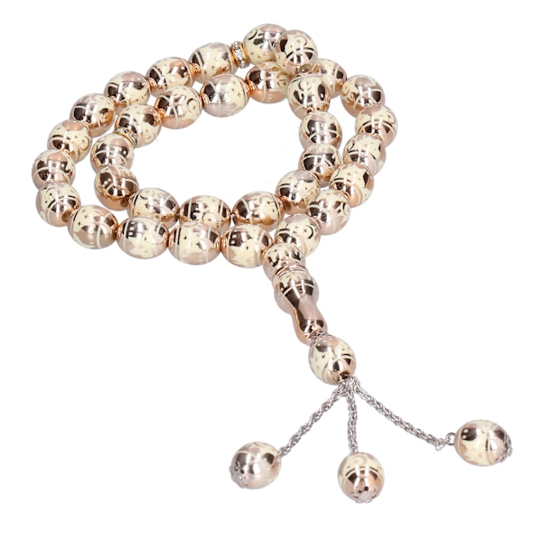 Muslimiska bönepärlor i ljusa färger, iögonfallande, fin textur, bekvämt grepp, Tasbih bönepärlor, beige